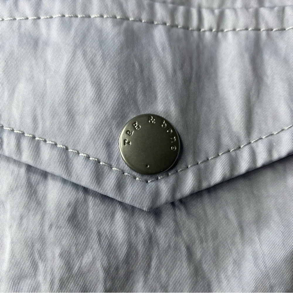 Rag and Bone Woman’s Rain Jacket Size Small Color : Baby Blue w/ Pink Zipper - Picture 4 of 7